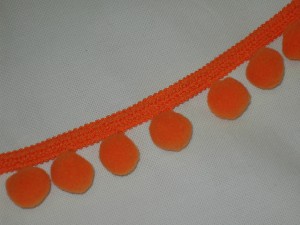 tasiemka ozdobna z pomponikami 20 mm kolor 202 pomarańcz   10cm 