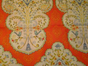 Tkanina bawełniana ptaszki na drzewach