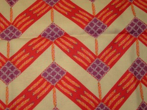 Tkanina bawełniana pióra zygzaki rude