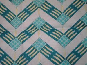 Tkanina bawełniana pióra zygzaki miętowe