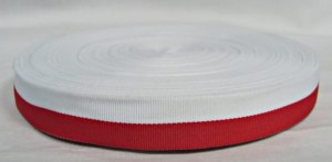 taśma rypsowa biało-czerwona 10mm