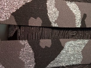 OZDOBNA GUMA BROKATOWA 35 mm MORO szary / 10 cm 