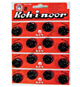 ZATRZASKI CZARNE  10 mm / 6 sztuk