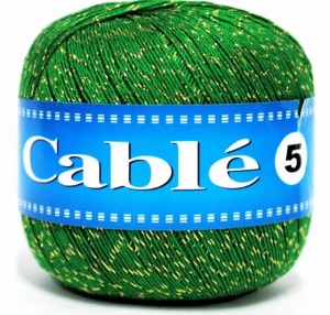 kordonek CABLE 5 REXOR zieleń+złoto 147G