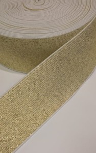 OZDOBNA GUMA BROKATOWA 50 mm ZŁOTA / 10 cm 