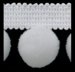 tasiemka ozdobna z pomponikami 20mm TAŚMA BIAŁA   10cm